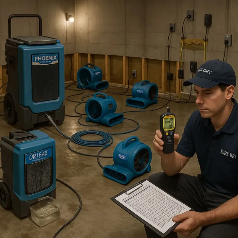 Structural Drying and Dehumidification process in Sunnyvale, CA